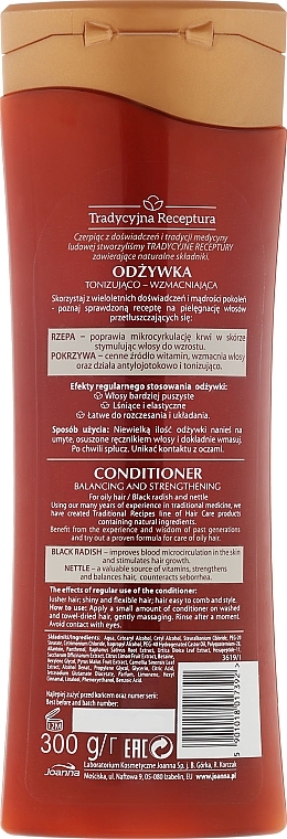 Hair Conditioner "Turnip & Nettle" - Joanna Balancing And Strengthening Conditioner — photo N2