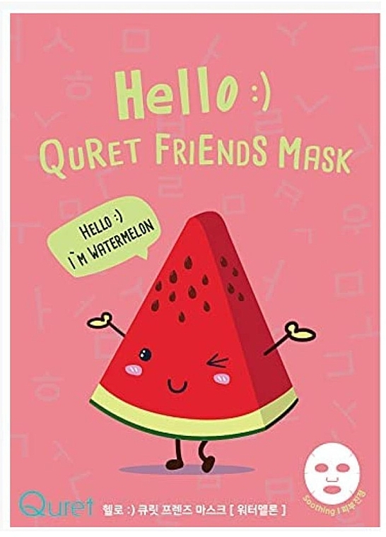 Sheet Mask with Watermelon Extract - Quret Hello Friends Watermelon Sheet Mask — photo N1