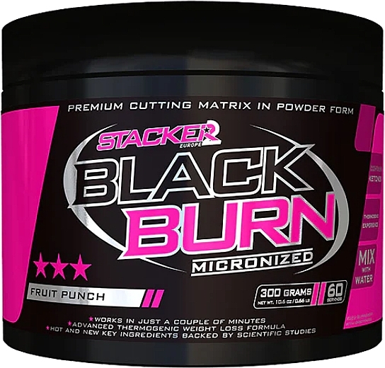 Micronized Fat Burner - Stacker2 Black Burn Micronized Green Apple — photo N2