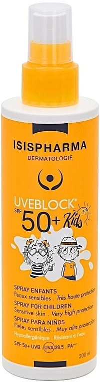 Children's Sunscreen Body Spray - Isispharma Uveblock SPF50+ Kids Spray for Children — photo N1