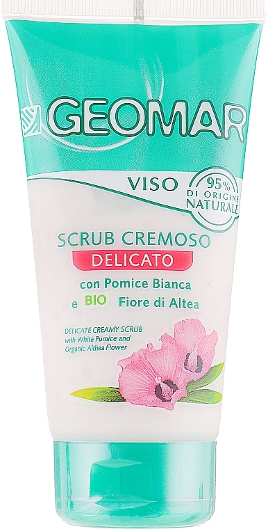 Delicate Face Cream Scrub with White Pumice & Organic Marshmallow Flower - Geomar Delicate Creamy Scrub — photo N1