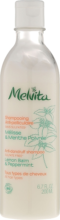 Anti-Dandruff Shampoo "Lemon Balm & Mint" - Melvita Anti-dandruff Shampoo — photo N1