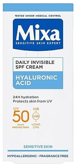 デイリーモイスチャライザー - Mixa Hyaluronic Acid Daily Invisible SPF50 Cream	 — photo N2