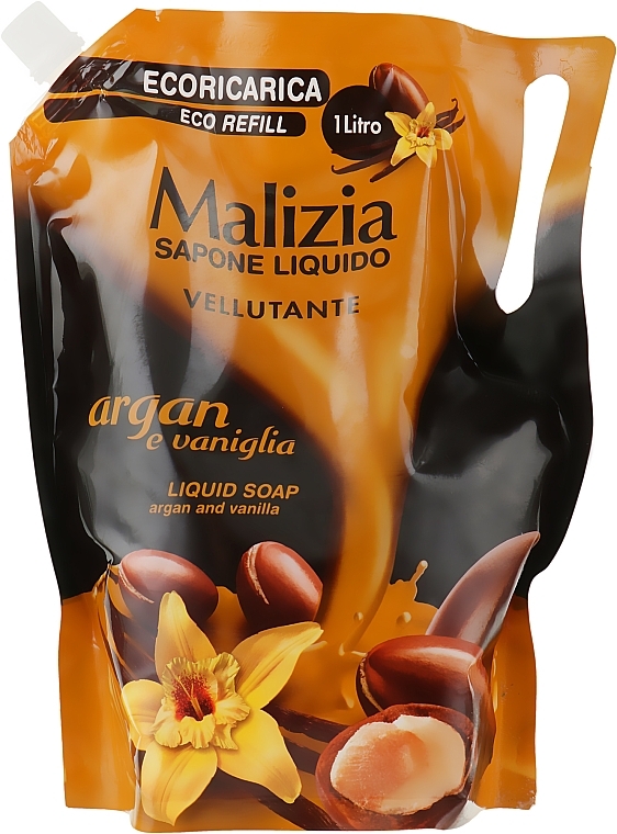 Argan & Vanilla Liquid Soap - Malizia (doy-pack)  — photo N1