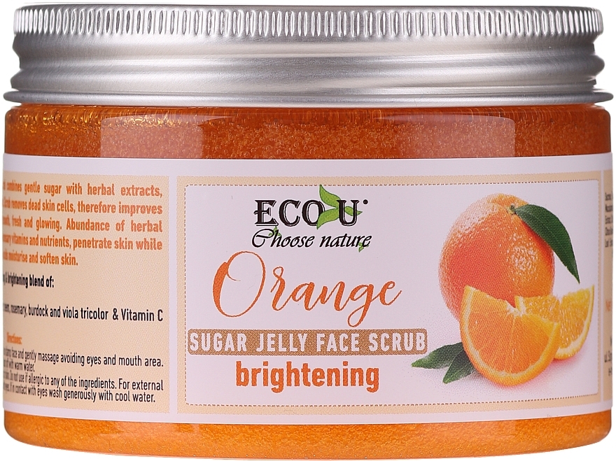 Brightening Sugar Jelly & Orange Face Scrub - Eco U Orange Brightening Sugar Jelly Face Scrub — photo N2