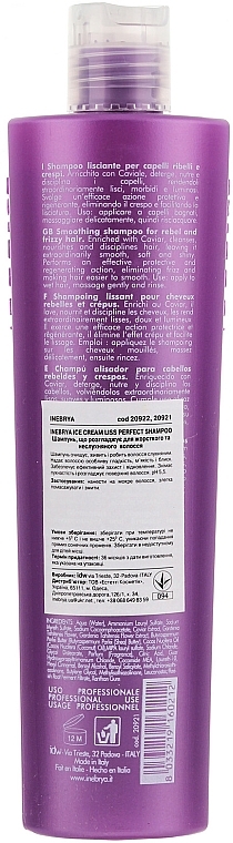 Coarse & Unruly Hair Shampoo - Inebrya Ice Cream Liss-Pro Liss Perfect Shampoo — photo N6