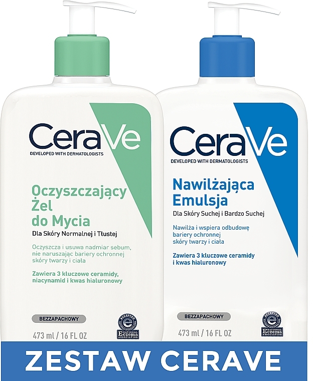 Set for Normal and Dry Skin - CeraVe (gel/473ml + lot/473ml) — photo N5