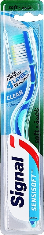 Soft Toothbrush, blue and turquoise - Signal Sensisoft Clean Soft — photo N1