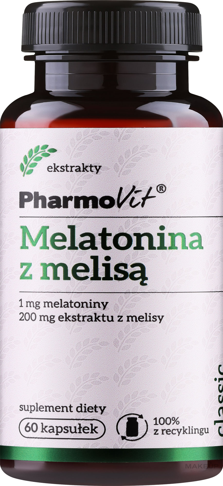 Dietary Supplement 'Melatonin & Melissa' - PharmoVit Classic Melatonin Melissa — photo 60 szt.