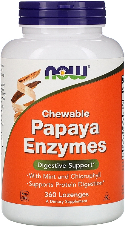 Capsules "Papaya Enzymes" - Now Foods Chewable Papaya Enzymes — photo N4