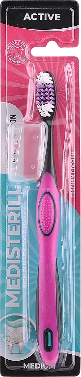 Toothbrush, medium hard, pink - Medisterill Active Medium — photo N1