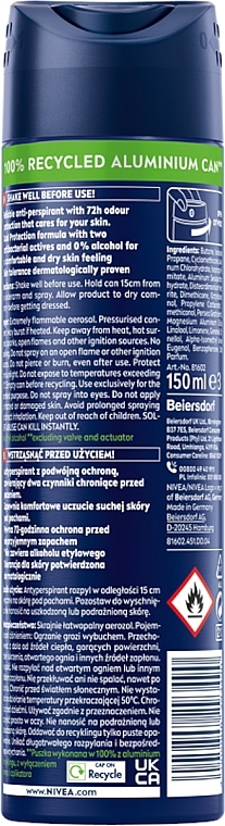 Men Antiperspirant Deodorant Spray "Strong Protection" - NIVEA Deodorant Dry For Men — photo N2