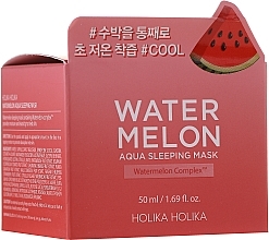 Moisturizing Watermelon Facial Night Mask - Holika Holika Watermelon Aqua Sleeping Mask — photo N1