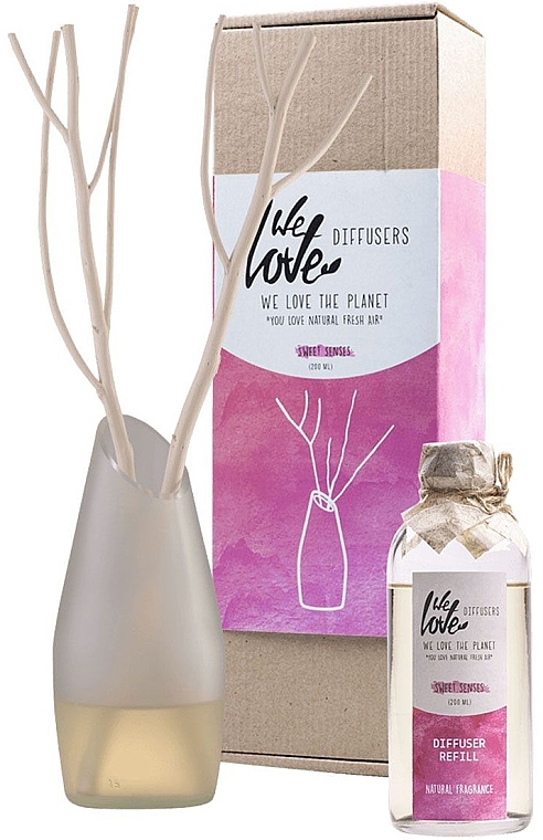 Reed Diffuser with a Glass Vase - We Love The Planet Sweet Senses Diffuser  — photo N1