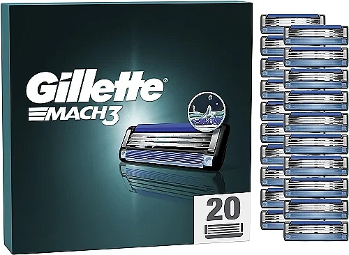 交換用シェービングカートリッジ、20個入り - Gillette Mach3	 — photo N1