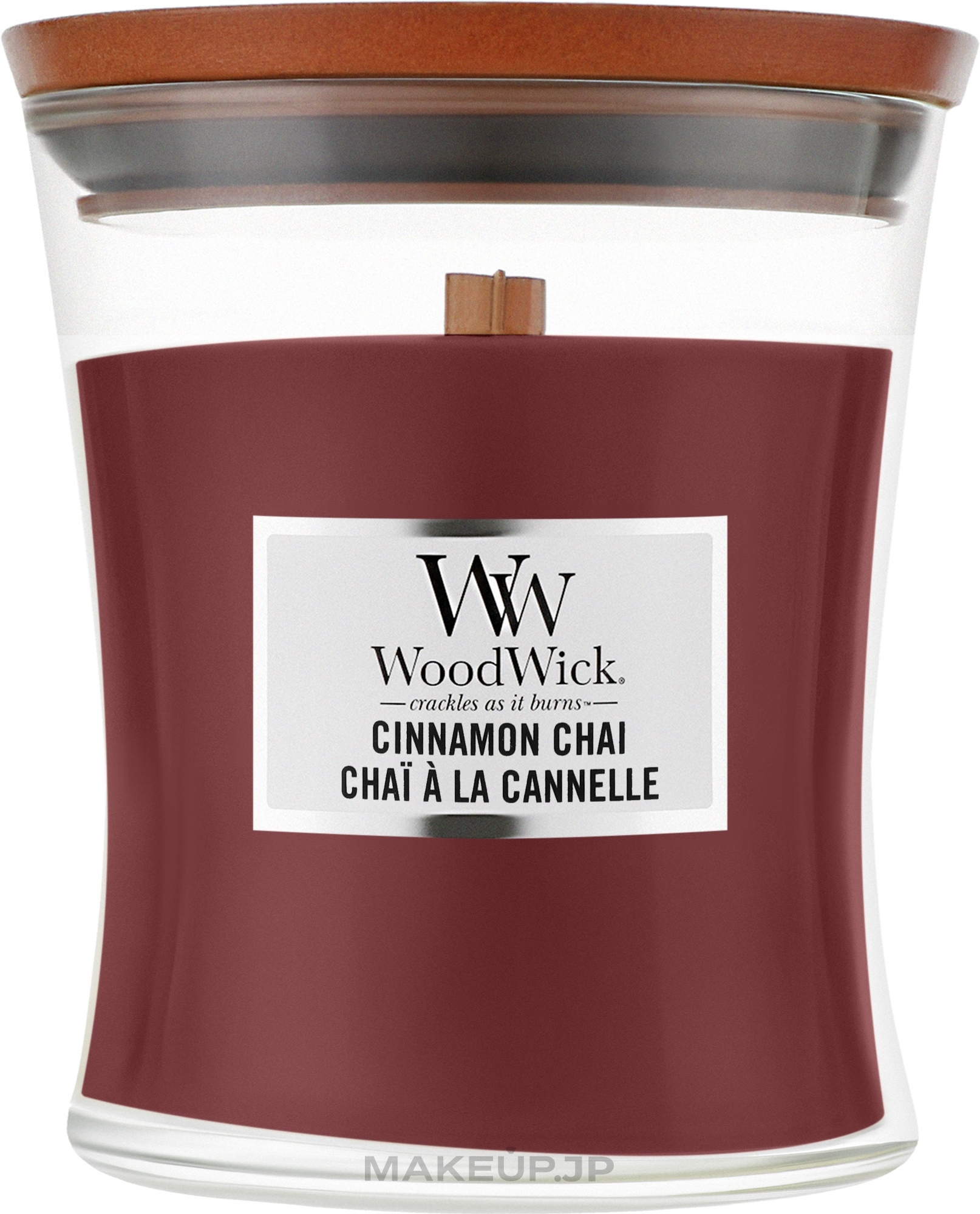 Scented Candle in Glass - WoodWick Hourglass Candle Cinnamon Chai — photo 275 g
