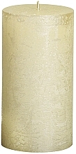 Fragrances, Perfumes, Cosmetics Rustic Metallic Ivory Cylindrical Candle, 130/68 mm - Bolsius Candle