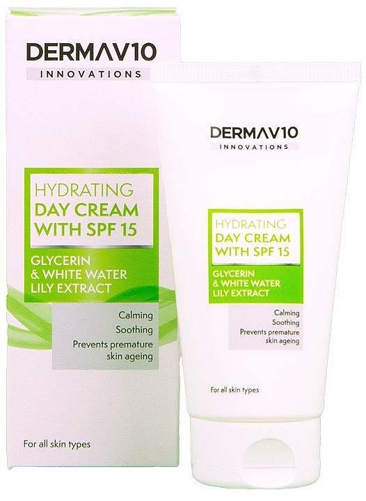 Moisturizing Cream - Derma V10 Innovations Hydrating Day Cream with SPF 15 — photo N6