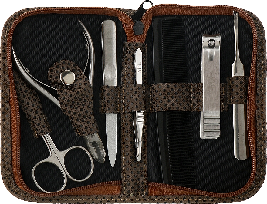 Manicure Set, 7 tools, brown, 77201BK - SPL — photo N2