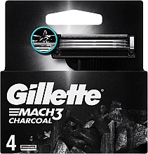 Shaving Cartridges, 4 pcs. - Gillette Mach3 Black — photo N1