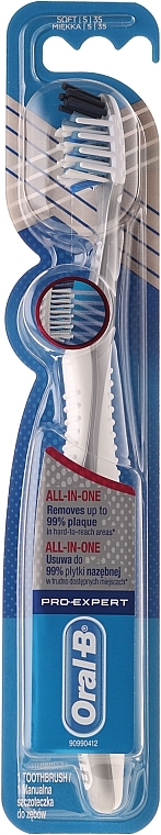 Toothbrush, 35 Soft "All in One", gray-white - Oral-B Pro-Expert All-In-One Complete 7 — photo N3