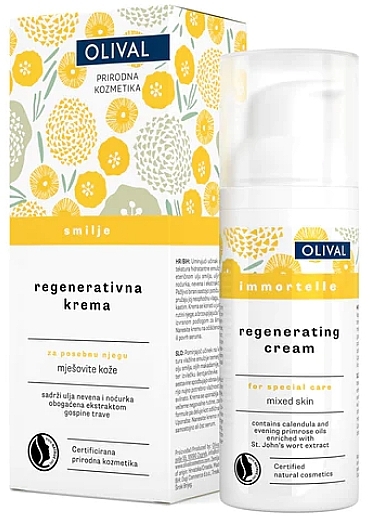 Regenerating Face Cream 'Immortelle' - Olival Regenerating Cream — photo N1
