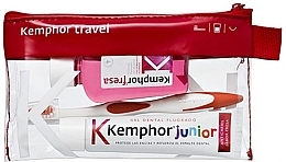 Fragrances, Perfumes, Cosmetics Set - Kemphor Junior Travel Set (toothpaste/25ml + mouthwash/50ml + tooth/br/1pcs)