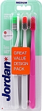 Fragrances, Perfumes, Cosmetics Medium Toothbrush, pink, white, white - Jordan Clean Smile Medium