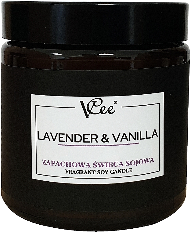 Lavender & Vanilla Scented Soy Candle - Vcee Lavender & Vanilla Fragrant Soy Candle — photo N1