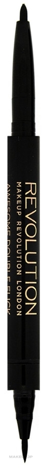 Eyeliner - Makeup Revolution Awesome Dual Eyeliner Kohl & Flick — photo Black