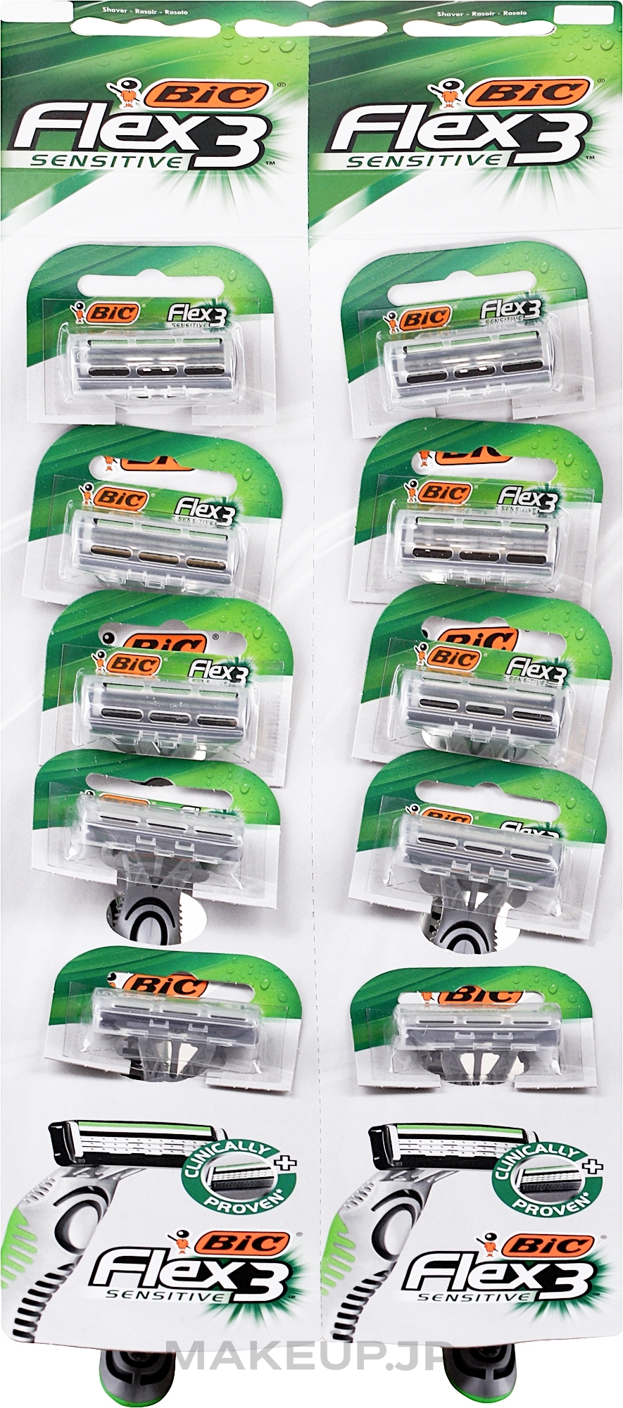 Men Razor "Flex 3 Sensitive", 10 pcs - Bic — photo 10 szt.