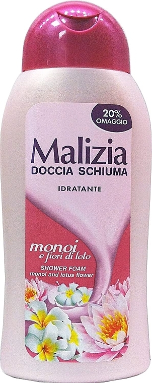 Monoi & Lotus Flower Shower Gel - Malizia Shower Foam Gel Monoi And Lotus Flowers — photo N2