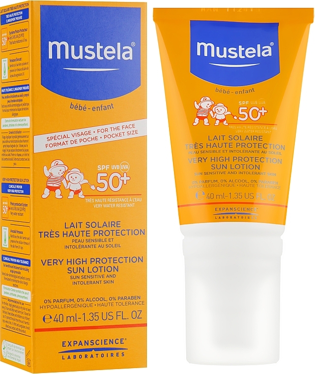 Very High Protection Facial Sun Lotion - Mustela Bebe Enfant Very High Protection Sun Lotion SPF 50+ — photo N1