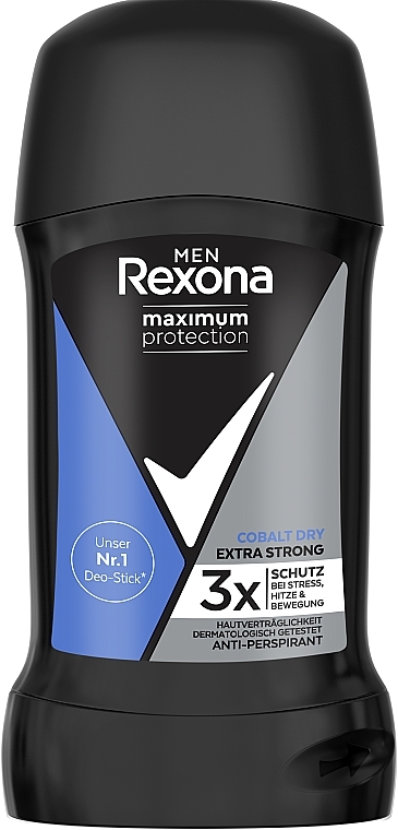 Antiperspirant Stick for Men - Rexona Men Maximum Protection Cobal Dry Anti-Perspirant — photo N1