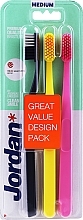 Fragrances, Perfumes, Cosmetics Medium Toothbrush, pink + yellow + black - Jordan Clean Smile Medium