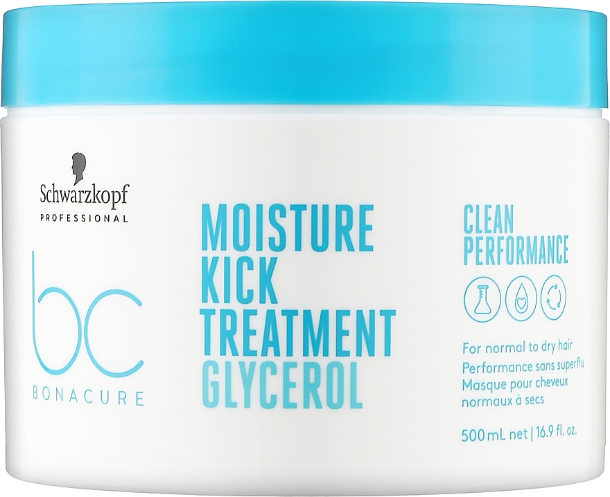 Mask for Normal and Dry Hair - Schwarzkopf Professional Bonacure Moisture Kick Treatment Glycerol — photo N9
