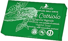 Fragrances, Perfumes, Cosmetics Cucumber and Mint Natural Soap - Florinda Menta e Cetriolo