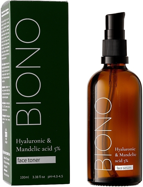 Face Toner with Hyaluronic & Mandelic Acid 5% - Biono Hyaluronic & Mandelic Acid 5% Face Toner — photo N2