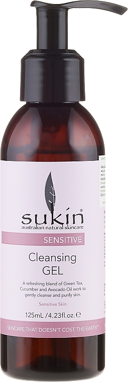 Cleansing Face Gel - Sukin Sensitive Cleansing Gel — photo N1