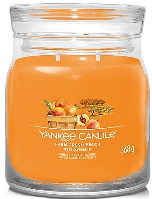 Scented Candle in Jar 'Farm Fresh Peach', 2 wicks - Yankee Candle Singnature — photo N1