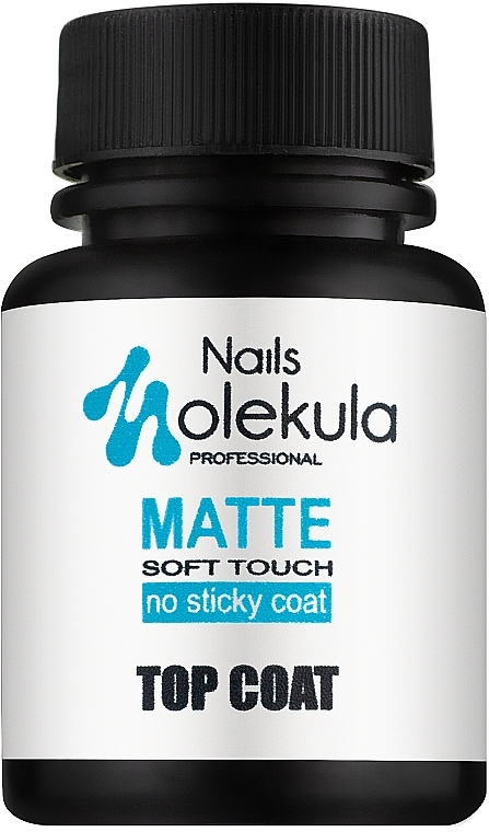 Matte No Wipe Top Coat with Velvet Effect - Nails Molekula Top Coat Matte Soft Touch — photo N5