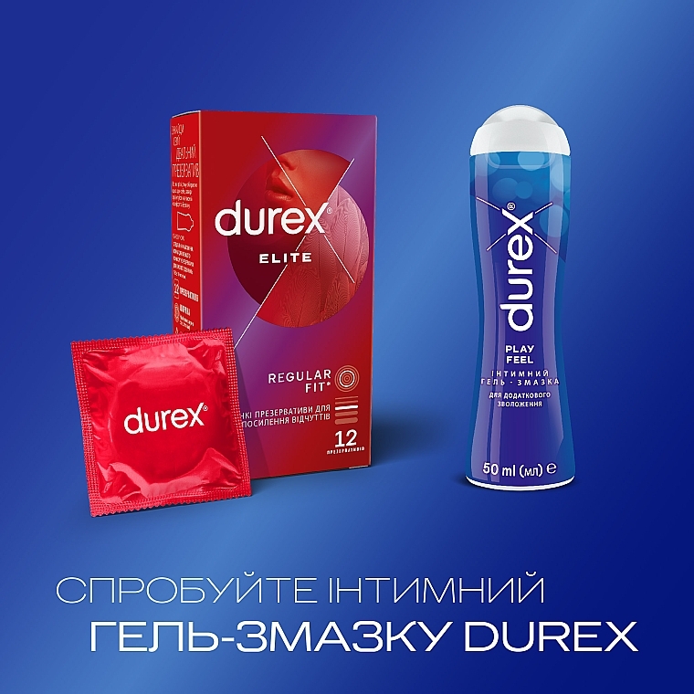 Latex Condoms with Silicone Lubricant "Ultra Thin", 12 pcs - Durex Elite Condoms — photo N5