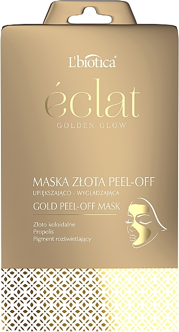 Face Film-Mask "Golden Glow" - L'biotica Eclat Golden Glow Maska Peel-off — photo N1