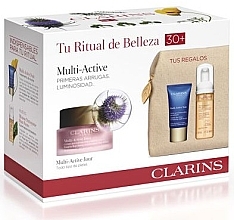 Fragrances, Perfumes, Cosmetics Set - Clarins Multi-Active Set (day/cream/50ml + night/cream/15ml + mousse/50ml + bag)