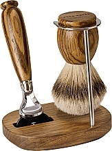 Fragrances, Perfumes, Cosmetics Shaving Set - Acca Kappa Shaving Set In Zebra Wood And Chrome Plated Metal (razor/1pc + brush/1pc + stand/1pc)