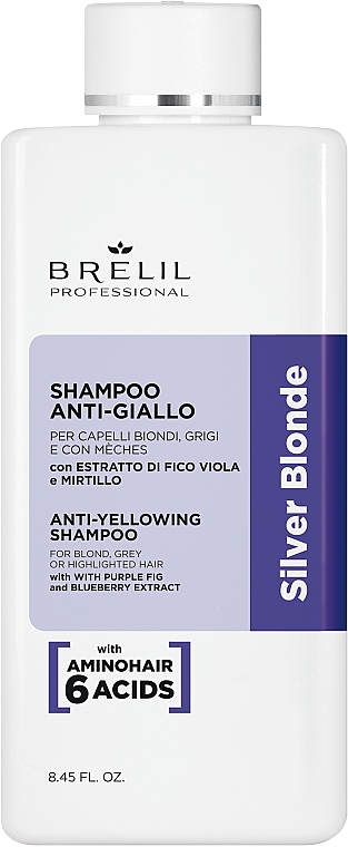 No Yellow Shampoo - Brelil Silver Blonde Treatment Anti-Yellowing Shampoo — photo N1