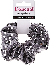 Fragrances, Perfumes, Cosmetics Hair Tie FA-5724, grey with glitter - Donegal