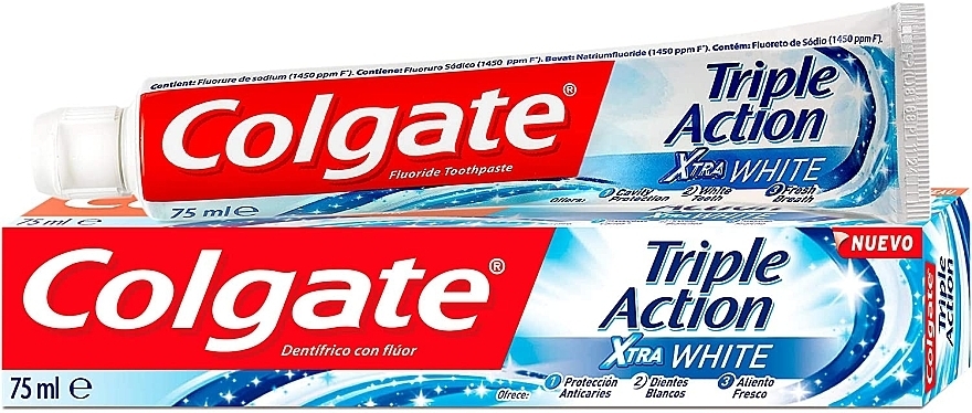 Whitening Toothpaste - Colgate Triple Action Xtra White — photo N1