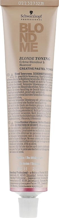 Blonde Toning Hair Cream - Schwarzkopf Professional BlondMe Pastel Tones Blonde Toning — photo N2