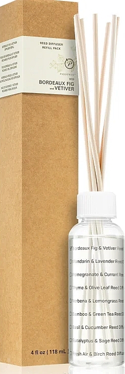Fig and Vetiver Reed Diffuser Filler - Paddywax Eco Green Diffuser Refill + Reeds Bordeaux Fig & Vetiver — photo N1